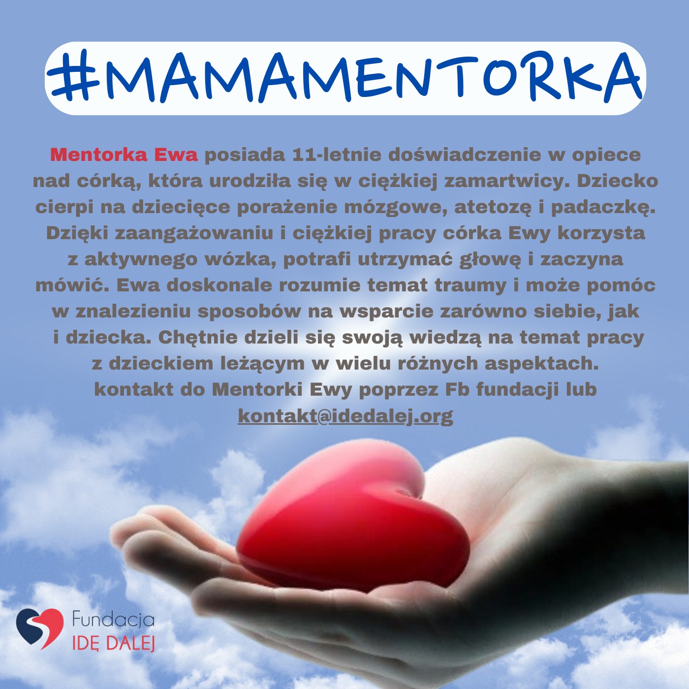 Ogłoszenie akcji mama mentorka - Mentorka Ewa